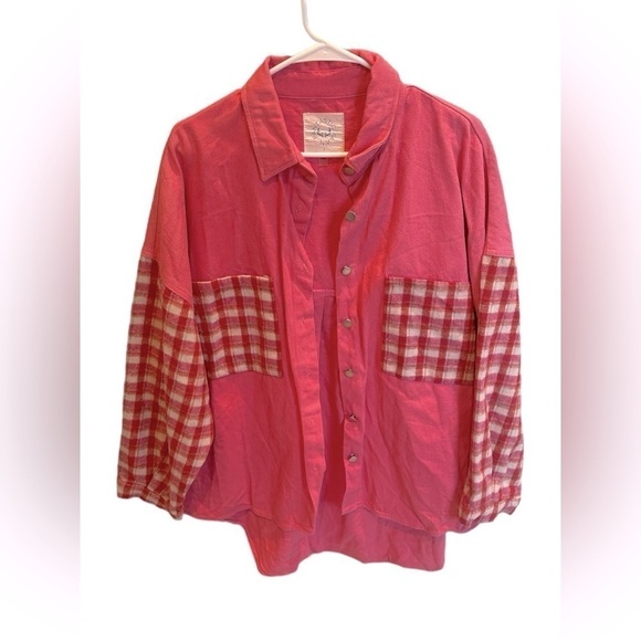 Fantastic Fawn Pink Shacket Women's S-XL | Patchwork Oversized Jacket | Boho Chi - Picture 1 of 3